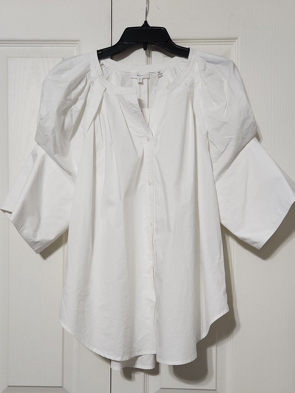 NWT A.L.C. Chloe Puff- Sleeve Top. Size 8 - Picture 6 of 13